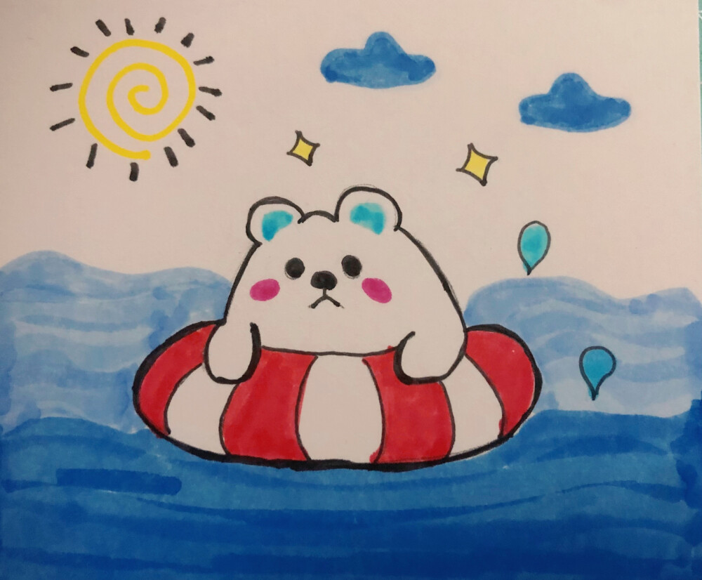 喜欢小动物，所以来摸鱼画画