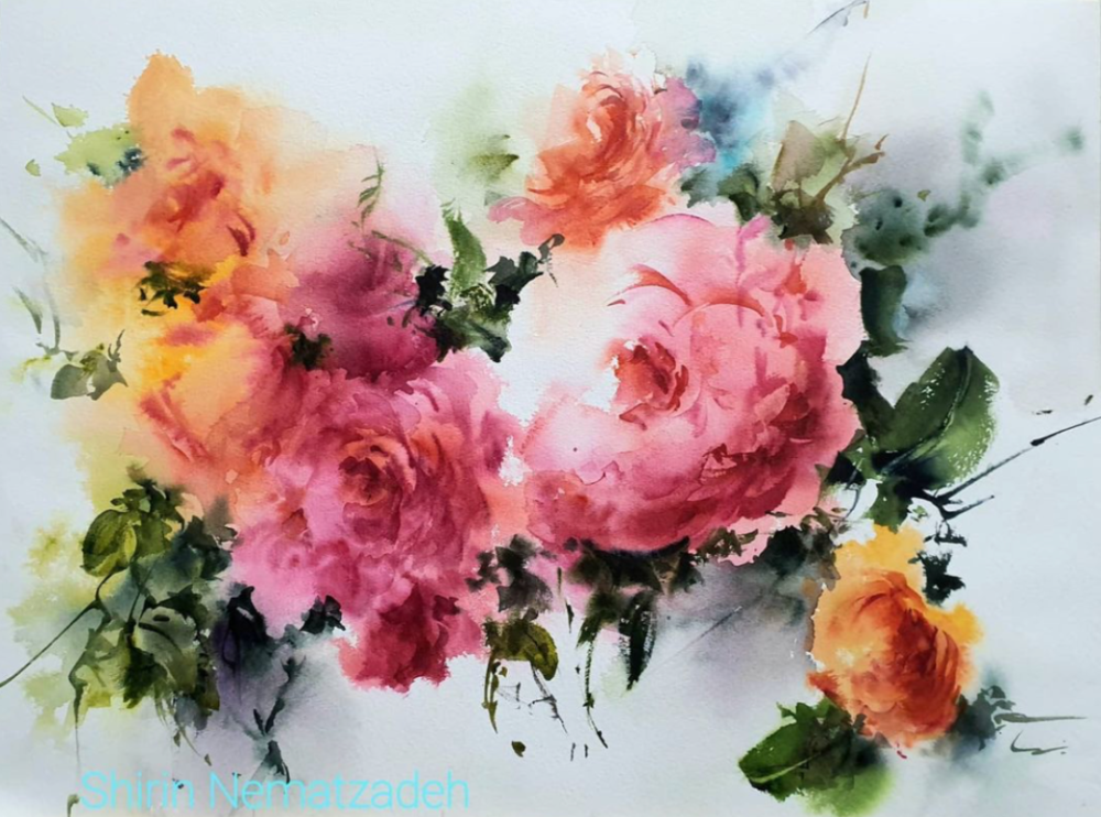 伊朗水彩画家：Shirin Nematzadeh