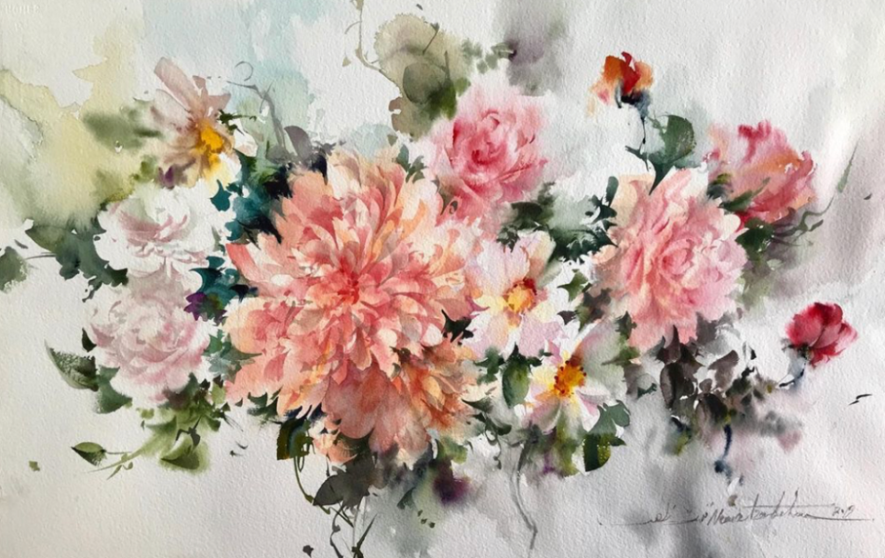 伊朗水彩画家：Shirin Nematzadeh