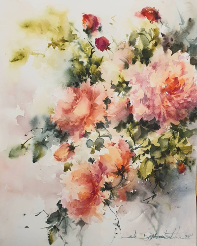 伊朗水彩画家：Shirin Nematzadeh