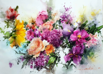 伊朗水彩画家：Shirin Nematzadeh