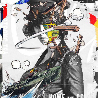 来自设计师 Ryota Kikuchi 照片与插画拼接作品