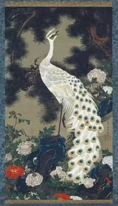 伊藤若冲（1716~1800），日本江户时代著名画家，号斗米庵，据说凡求画者，酬米一斗 。虽是生于京都、锦市场的蔬果盘商之家，但伊藤若冲既无经商才能，也对与客人交际应酬之事感到棘手，因此在他40岁时，他将家业交由弟弟继承，从此退隐，之后就过著他所钟情的绘画人生。