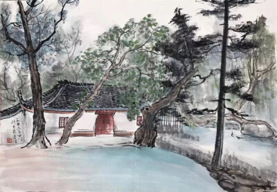 黎雄才(1910～2001)
广东省肇庆人
当代国画家、美术教育家
岭南画派卓有成就的代表人物
黎雄才擅长巨幅山水，画作气势雄浑，雄健秀茂，自成一格。
今天一起来看看他笔下的这组“农家小院”，没有了气壮山河，尽情挥…