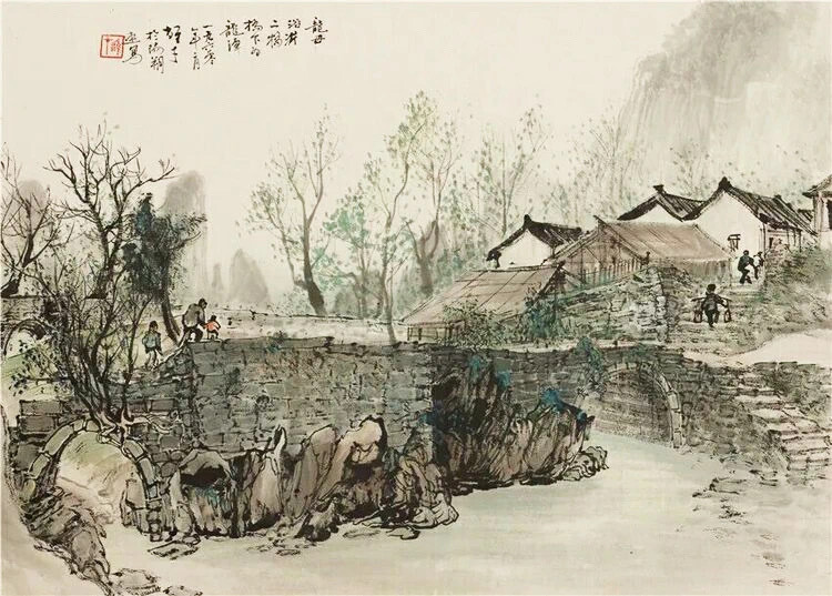 黎雄才(1910～2001)
广东省肇庆人
当代国画家、美术教育家
岭南画派卓有成就的代表人物
黎雄才擅长巨幅山水，画作气势雄浑，雄健秀茂，自成一格。
今天一起来看看他笔下的这组“农家小院”，没有了气壮山河，尽情挥洒的豪气，他笔下的小村庄，细致描绘，一种浓郁的山乡风情萦绕纸上，给人一种“实实在在”的亲切之感，令人久久不能忘怀！