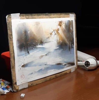 俄罗斯水彩画家令人入迷的水彩雪景:ILya Ibryaev