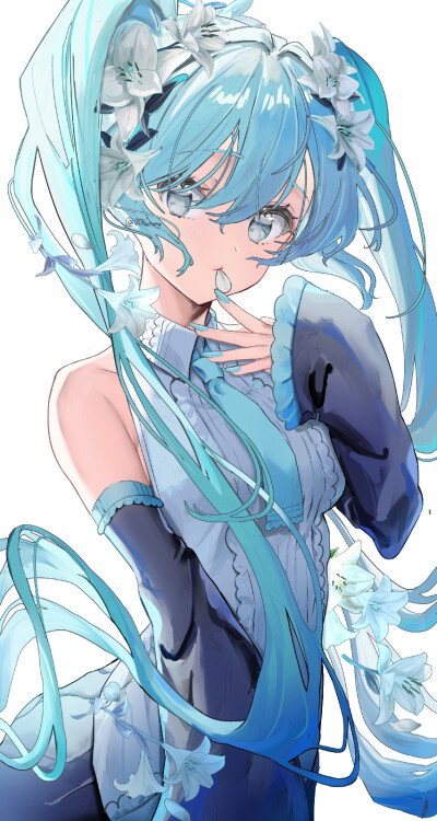 初音未来好漂亮呀绿头发的音乐精灵