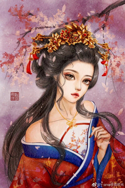 手绘女