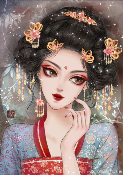 手绘女