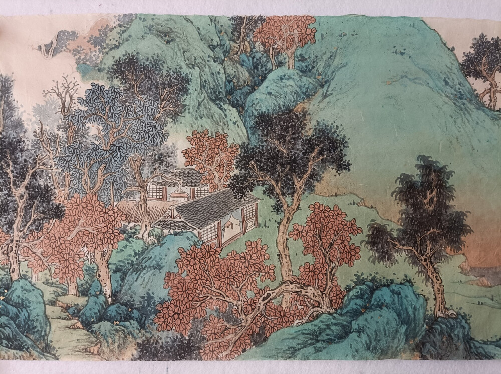 春山烟云连绵人欣欣，
夏山喜木繁阴人坦坦，
秋山明净遥落人肃肃，
冬山昏霾翳塞人寂寂。