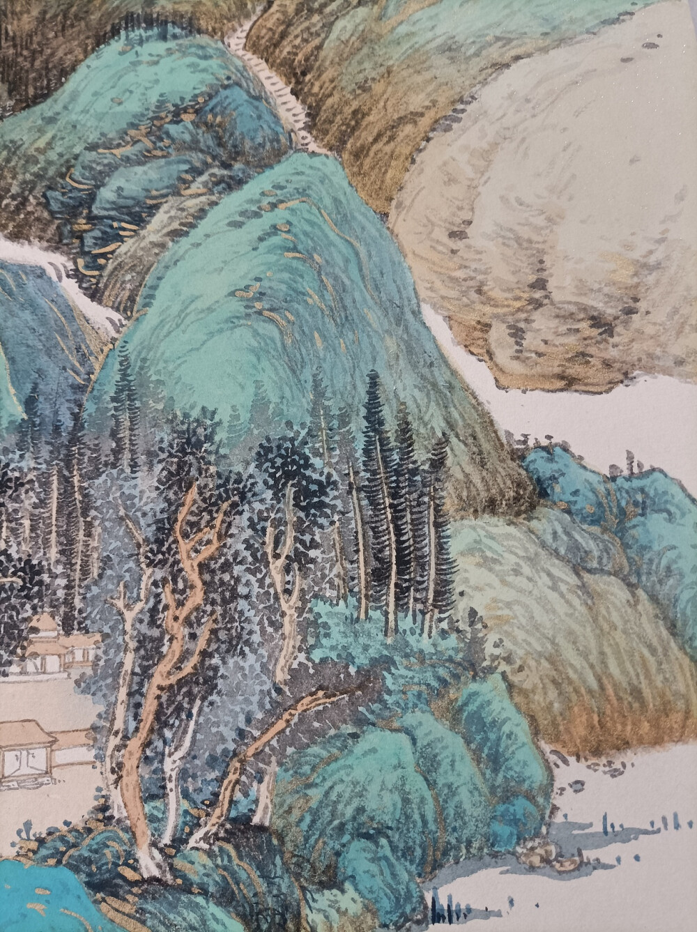 春山烟云连绵人欣欣，
夏山喜木繁阴人坦坦，
秋山明净遥落人肃肃，
冬山昏霾翳塞人寂寂。