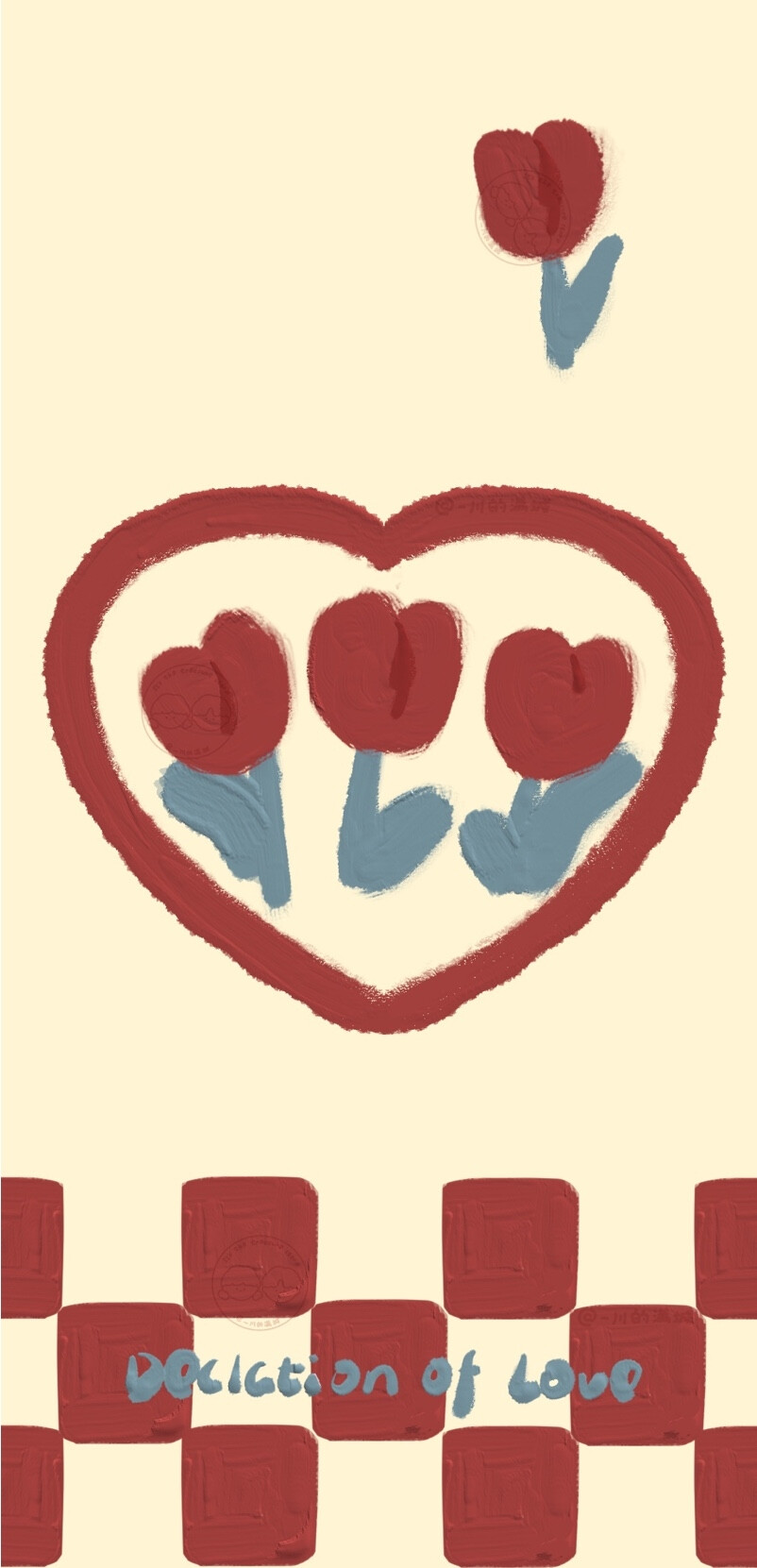 红配蓝复古壁纸