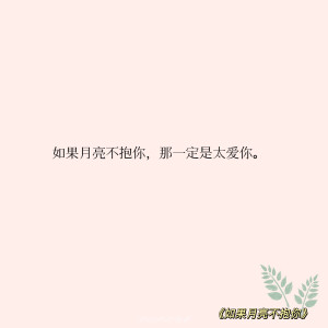 “守国是责任，守她是心之所向”

‣ 小说语录✦自修 | 如果月亮不抱你