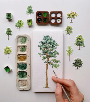 Yirang Kim的水彩作品色调淡雅生动，画面细腻明艳，一帧帧的清雅温馨，仿佛看见一朵朵绽放的鲜花。她的水彩画透出无限温柔，看了让人元气满满。