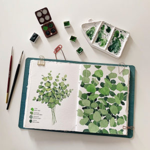 Yirang Kim的水彩作品色调淡雅生动，画面细腻明艳，一帧帧的清雅温馨，仿佛看见一朵朵绽放的鲜花。她的水彩画透出无限温柔，看了让人元气满满。