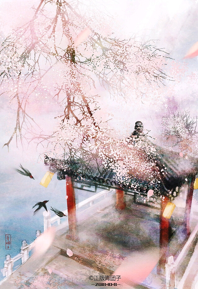 春水碧于天，画船听雨眠
©lof 舟行绿水