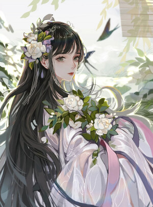 翩若惊鸿，婉若游龙。荣曜秋菊，华茂春松。髣髴兮若轻云之蔽月，飘飖兮若流风之回雪。