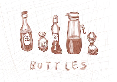画一下家里的小瓶子。