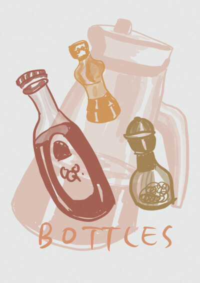 画一下家里的小瓶子。