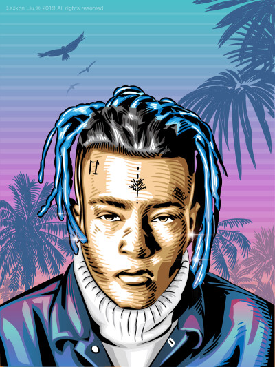 原创插画分享｜XXXTENTACION｜壁纸分享｜潮流插画｜说唱｜新锐插画艺术｜嘻哈｜涂鸦