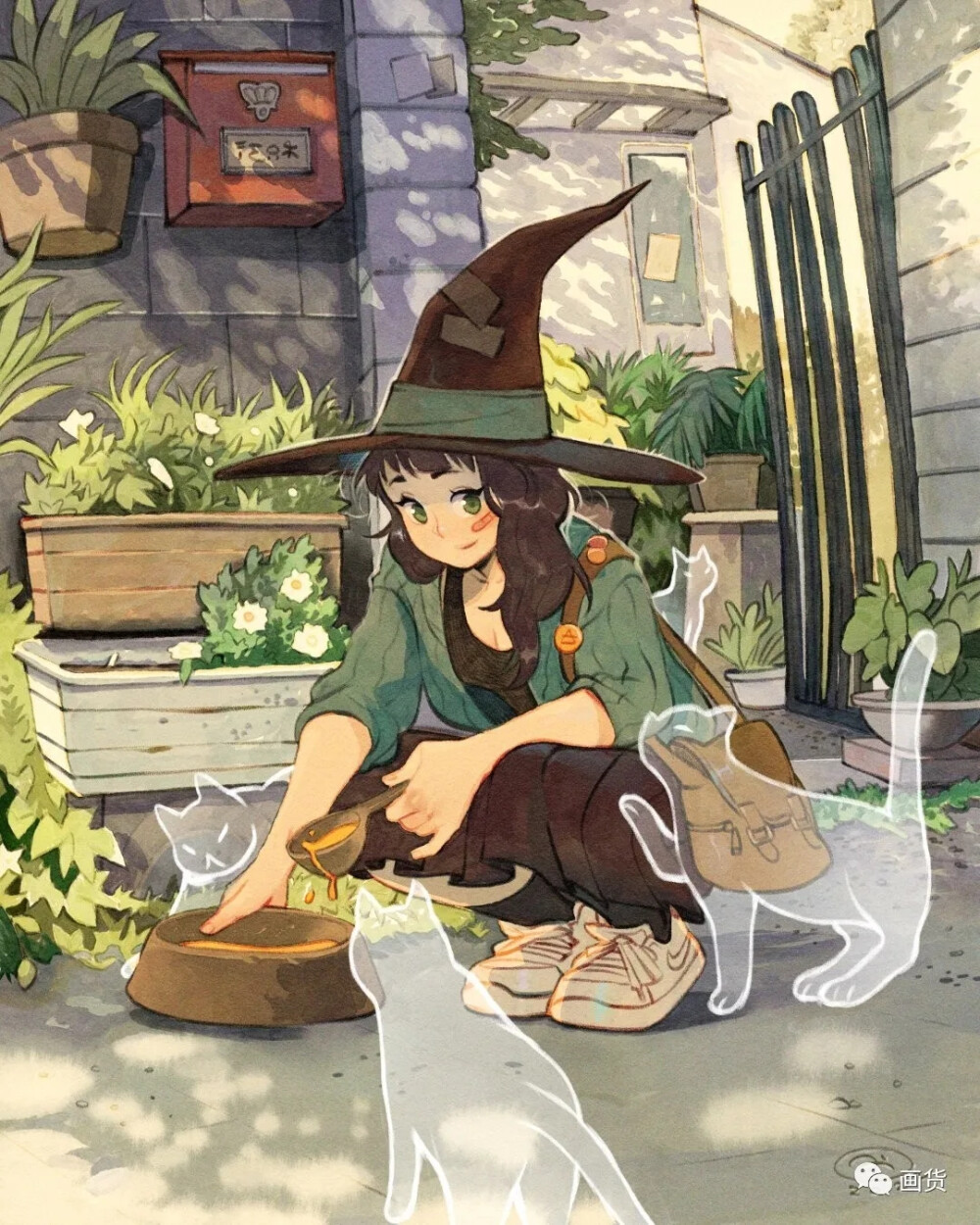 幽灵与女孩的日常 插画师twi：SimzArts