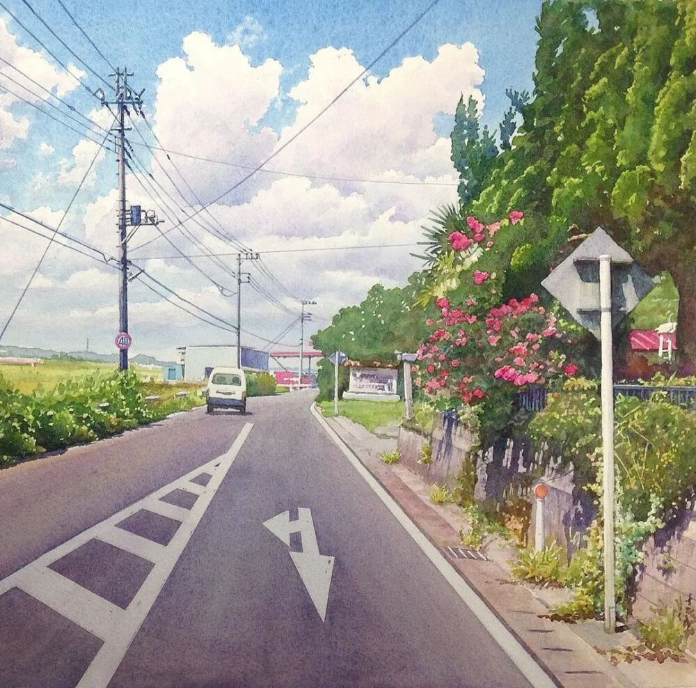 画师：1949年出生于日本香川县高松市，现居千叶县，是日本著名的水彩画家、插画家Takumi_yokookatakumi_yokooka浪漫而美好的画面，用最细腻的手法，给人展现了一种清新通透的视觉感观，给人无尽的视觉享受，如此强烈生动、清透而干净。