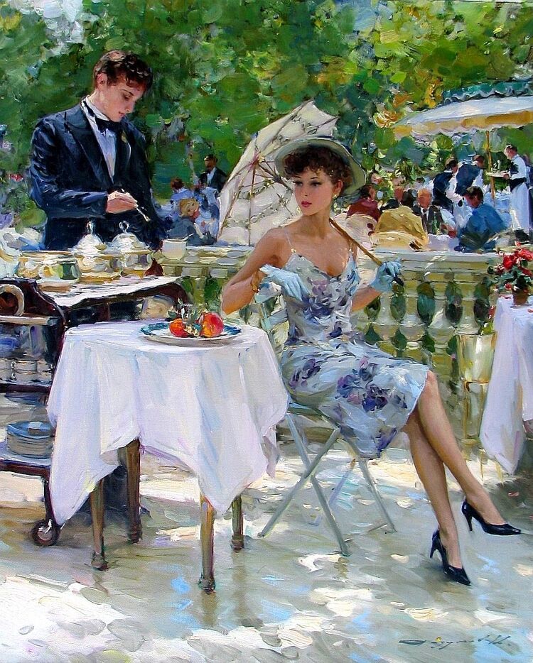 画作欣赏丨Konstantin Razumov，俄罗斯当代女画家。