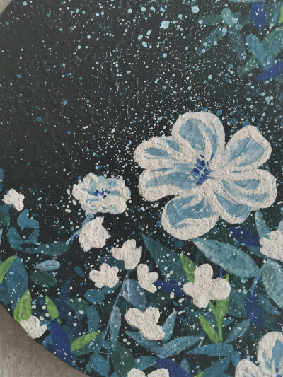 花朵丙烯肌理装饰画