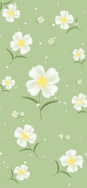 原创/手机壁纸/iphone壁纸/清新绿色花朵