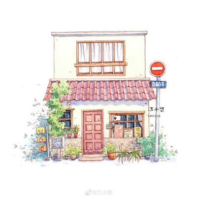 一组小房子建筑街屋。
作者：@万小悠 ​