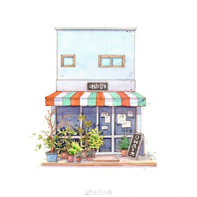 一组小房子建筑街屋。
作者：@万小悠 ​