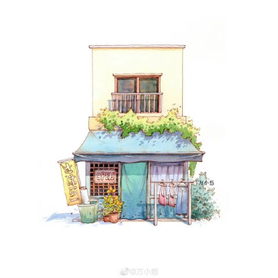 一组小房子建筑街屋。
作者：@万小悠 ​