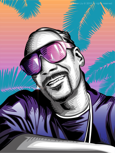 原创插画分享｜Snoop Dogg｜壁纸分享｜潮流插画｜说唱｜新锐插画艺术｜嘻哈｜涂鸦