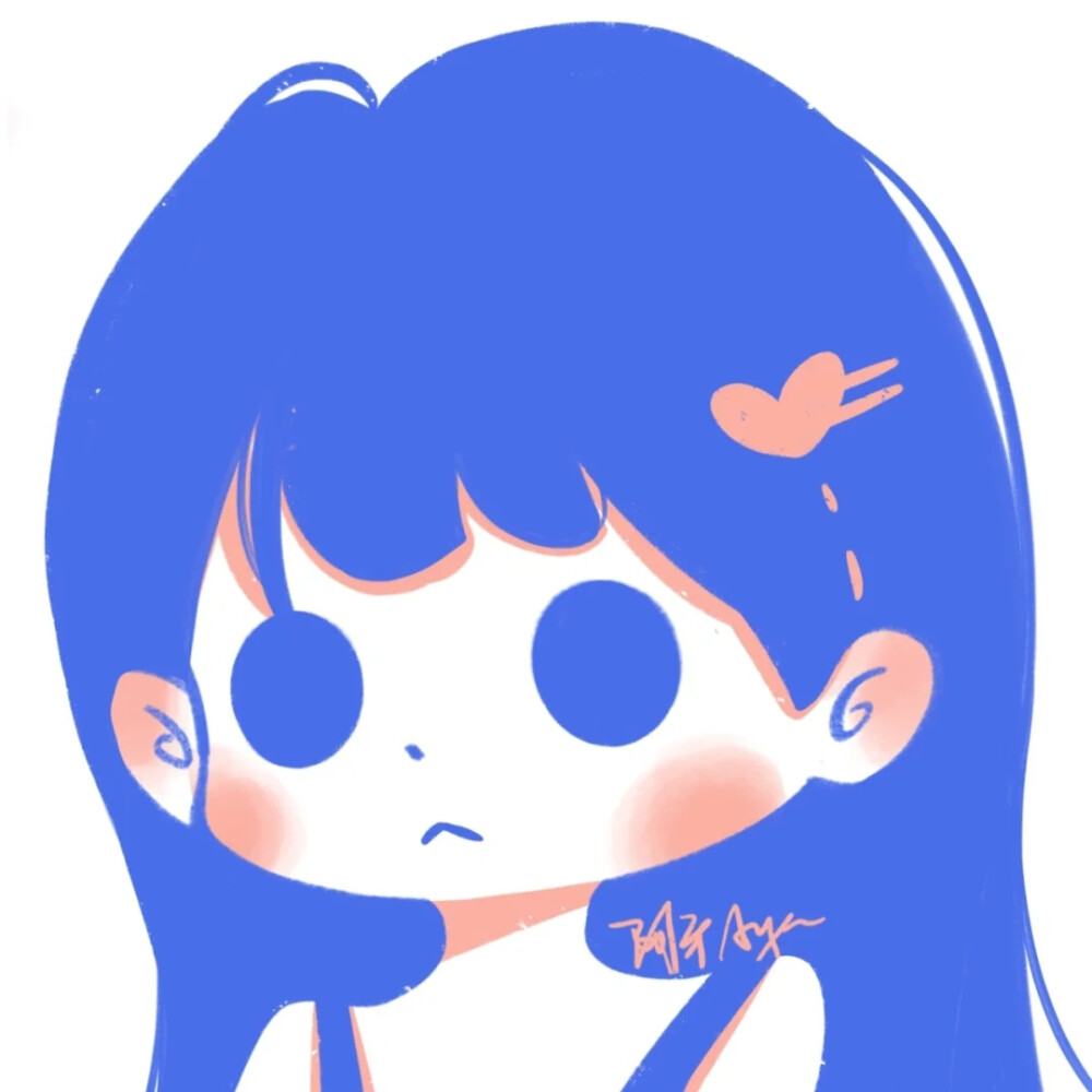 蓝色系女生头像源xhs画师竹天阿牙