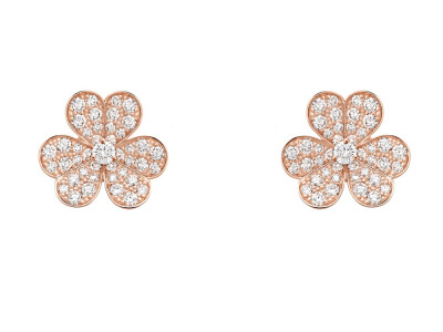 Van Cleef & Arpels 梵克雅宝「Frivole」系列 玫瑰金挂坠项链、戒指、耳钉、手链 镶嵌圆形切割钻石