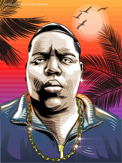 原创插画分享｜The Notorious B.I.G.｜壁纸分享｜潮流插画｜说唱｜新锐插画艺术｜嘻哈｜涂鸦