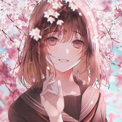 少女与樱
画师：猫山桜梨