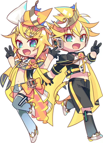 鏡音リン・レン14岁生日主视觉图公开，Art by NEGI ​