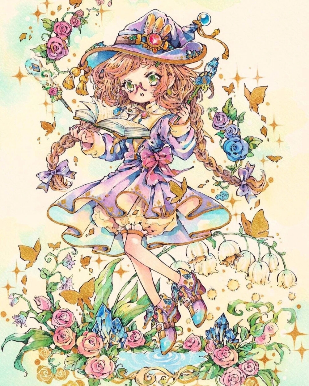 水彩插画漫画人物 插画师 natuki