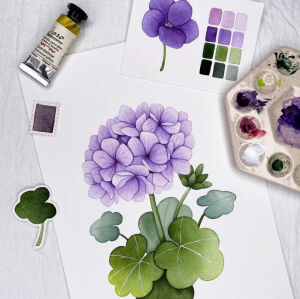     简单又精致的植物水彩 mia韩国水彩画家    INS：@by-mia-illust         