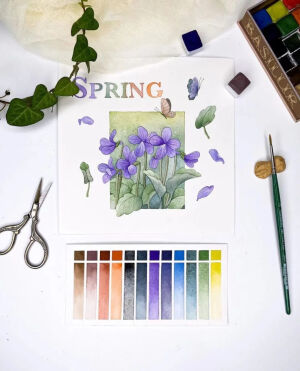     简单又精致的植物水彩 mia韩国水彩画家    INS：@by-mia-illust         