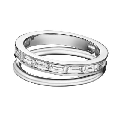 Hermès 爱马仕「Grand Jeté」以「Enchaînements Libres」系列为基础重新演绎叠戴戒指设计 铂金戒指 镶嵌阶梯型切割钻石
