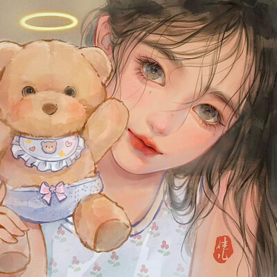 绝美手绘插画女头
画师：佳儿在画画