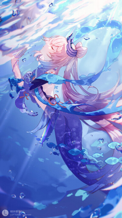 原神 心海 图片左下角是原作者 来源：lofter