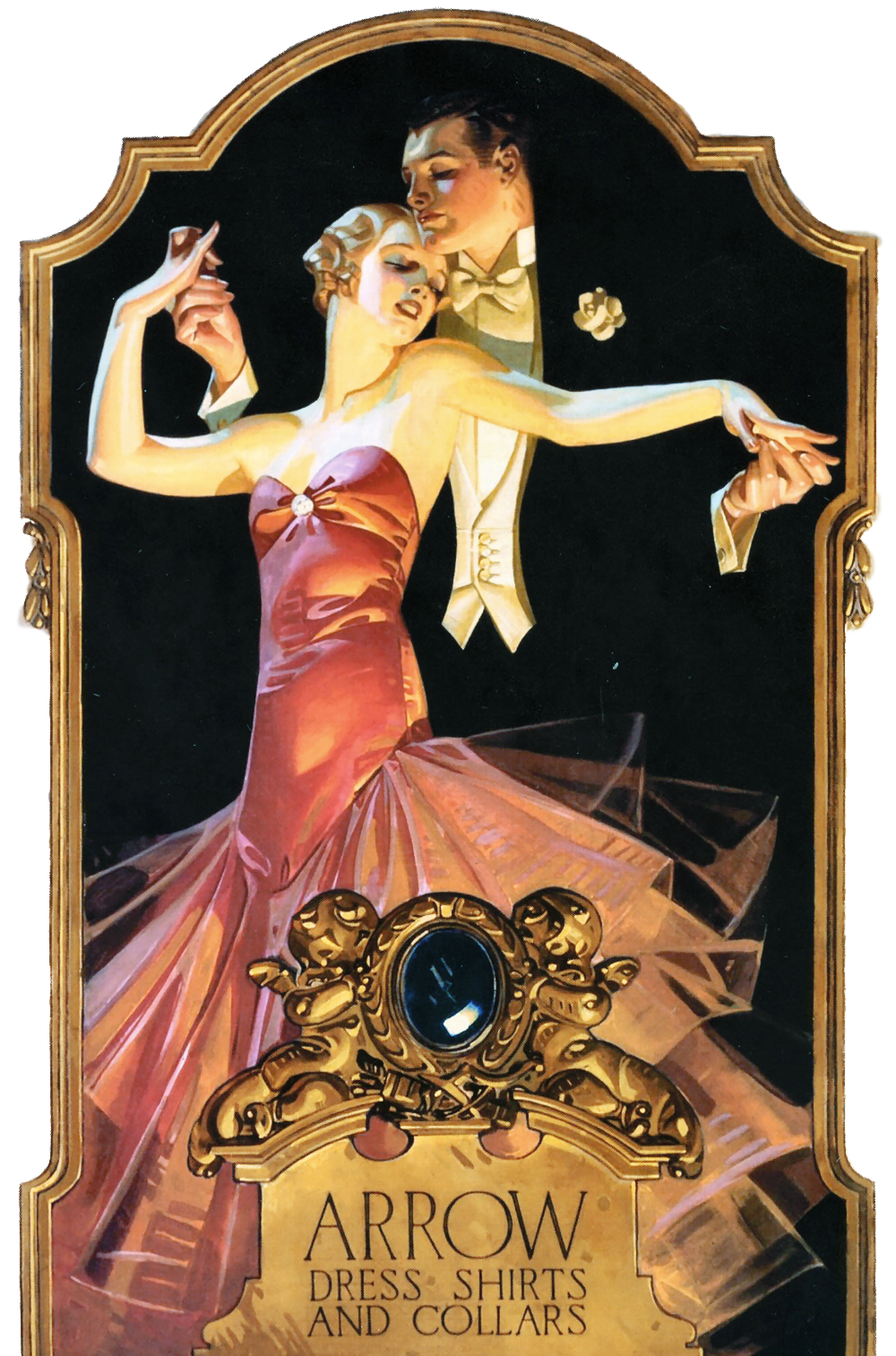 这位插画大师名叫 J.C.Leyendecker（莱恩德克），是20世纪前40年美国最重要的广告插画家。
他曾在法国求学，有着扎实的绘画功底，与同为商业插画大师的穆夏也有所交集。
