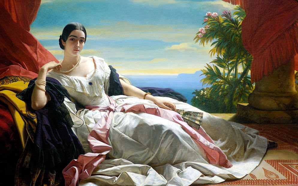 弗朗兹·克萨韦尔.温德尔哈尔特(Franz Xaver
Winterhalter, 1805年4月20日-1873年7月8 日），德国画家。曾为众多19世纪中期的欧洲皇室成员绘像，因而知名，他的名字已经和肖像画联系在一起。他最出名的作品分别是1855年的被侍女围绕的欧仁妮皇后(Empress Eugenie Surrounded by her Ladies in Waiting)和1865年的奥地利伊丽莎白像。