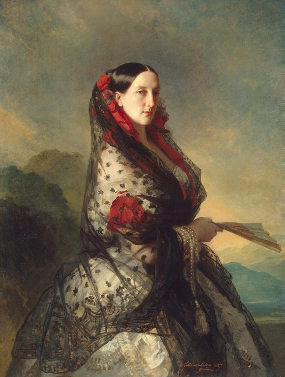 弗朗兹·克萨韦尔.温德尔哈尔特(Franz Xaver
Winterhalter, 1805年4月20日-1873年7月8 日），德国画家。曾为众多19世纪中期的欧洲皇室成员绘像，因而知名，他的名字已经和肖像画联系在一起。他最出名的作品分别是1855年的被侍女围绕的欧仁妮皇后(Empress Eugenie Surrounded by her Ladies in Waiting)和1865年的奥地利伊丽莎白像。