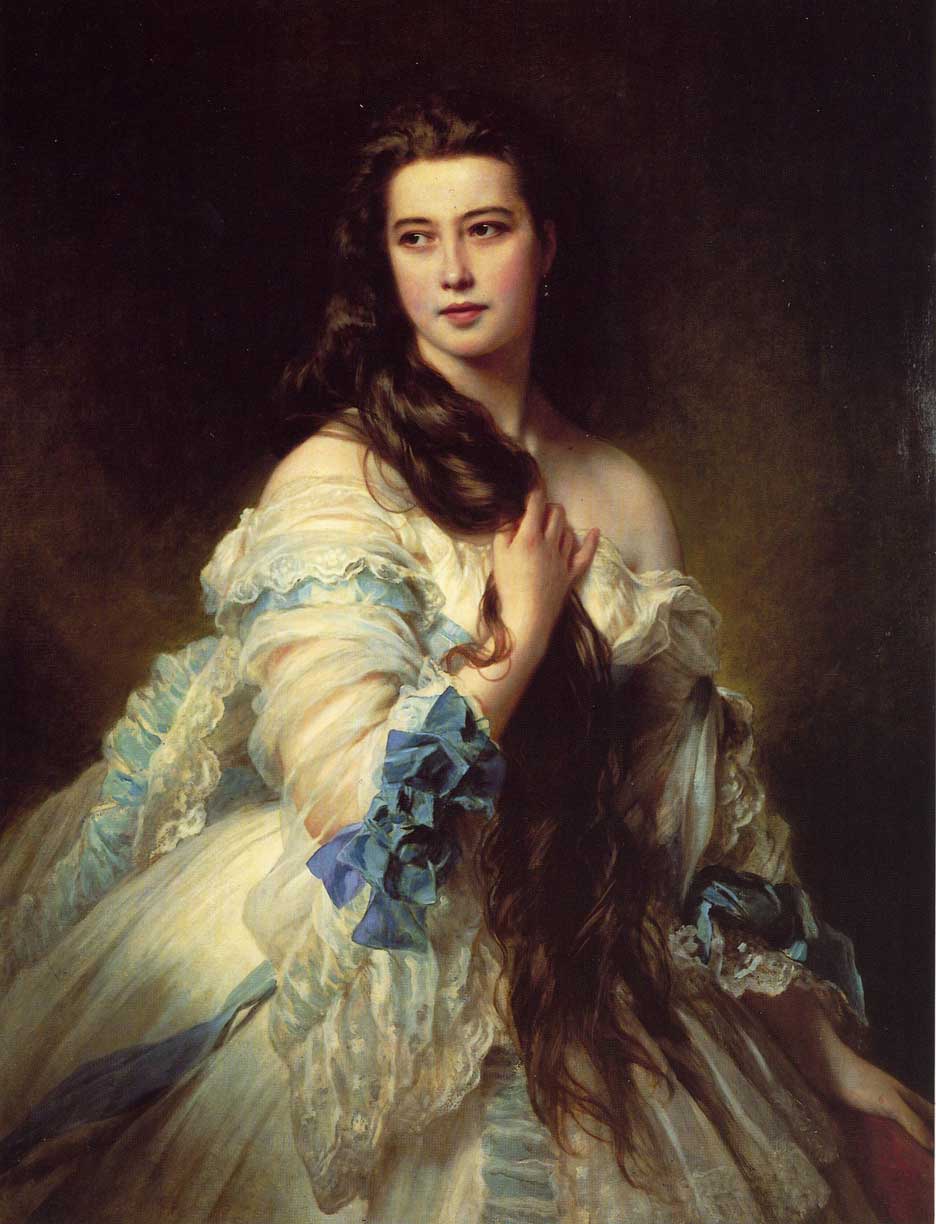 弗朗兹·克萨韦尔.温德尔哈尔特(Franz Xaver
Winterhalter, 1805年4月20日-1873年7月8 日），德国画家。曾为众多19世纪中期的欧洲皇室成员绘像，因而知名，他的名字已经和肖像画联系在一起。他最出名的作品分别是1855年的被侍女围绕的欧仁妮皇后(Empress Eugenie Surrounded by her Ladies in Waiting)和1865年的奥地利伊丽莎白像。