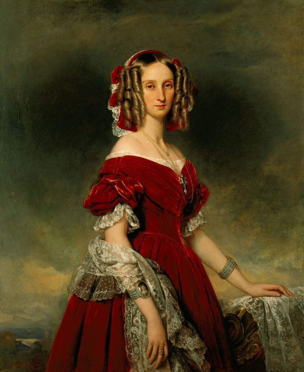 弗朗兹·克萨韦尔.温德尔哈尔特(Franz Xaver
Winterhalter, 1805年4月20日-1873年7月8 日），德国画家。曾为众多19世纪中期的欧洲皇室成员绘像，因而知名，他的名字已经和肖像画联系在一起。他最出名的作品分别是1855年的被侍女围绕的欧仁妮皇后(Empress Eugenie Surrounded by her Ladies in Waiting)和1865年的奥地利伊丽莎白像。