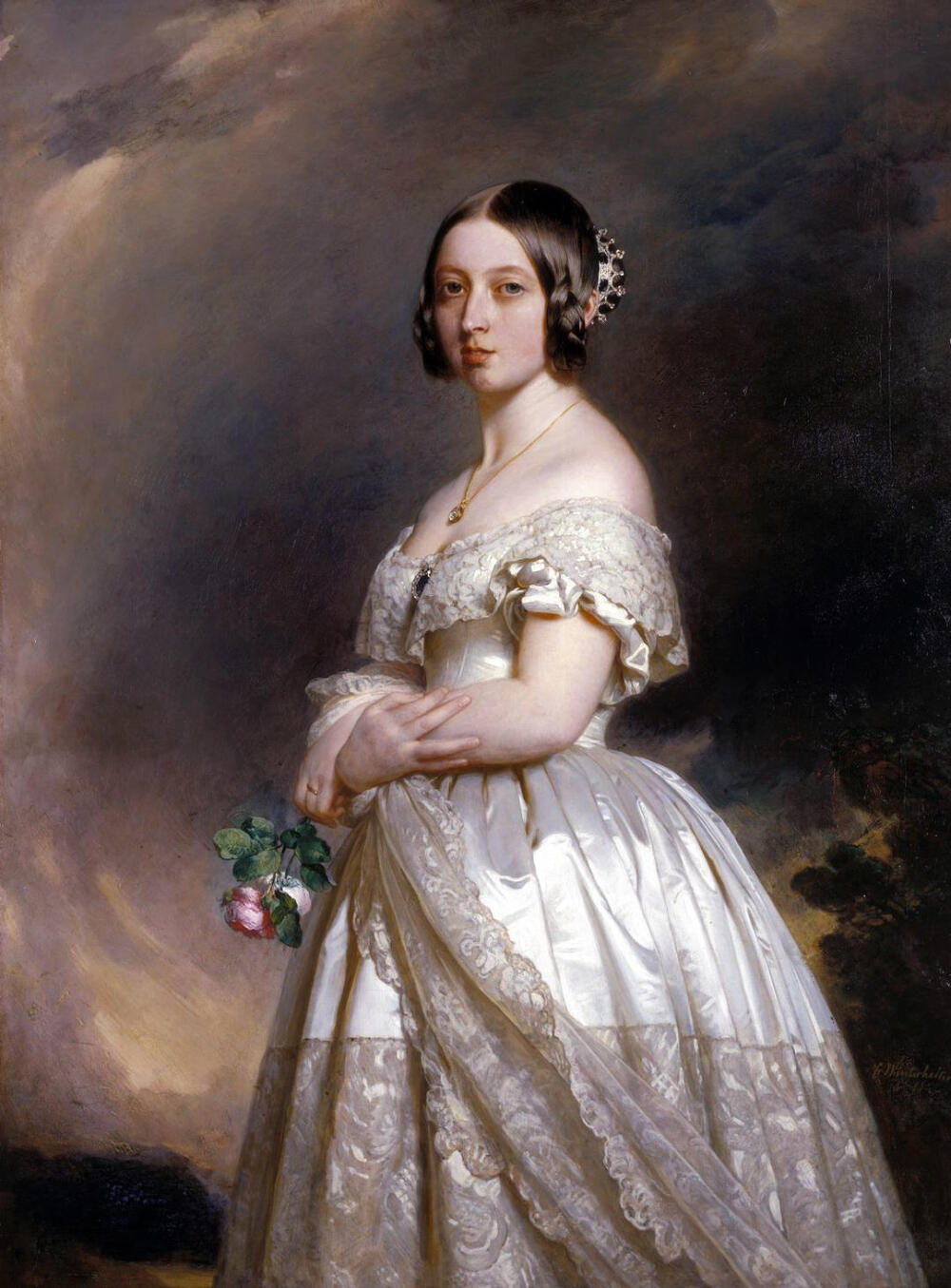 弗朗兹·克萨韦尔.温德尔哈尔特(Franz Xaver
Winterhalter, 1805年4月20日-1873年7月8 日），德国画家。曾为众多19世纪中期的欧洲皇室成员绘像，因而知名，他的名字已经和肖像画联系在一起。他最出名的作品分别是1855年的被侍女围绕的欧仁妮皇后(Empress Eugenie Surrounded by her Ladies in Waiting)和1865年的奥地利伊丽莎白像。